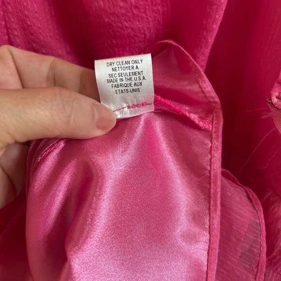 Milly Top Silk Chiffon Pink Bow Keyhole Blouse SZ12 Retro Paris Hilton Glam NWT - Picture 12 of 13